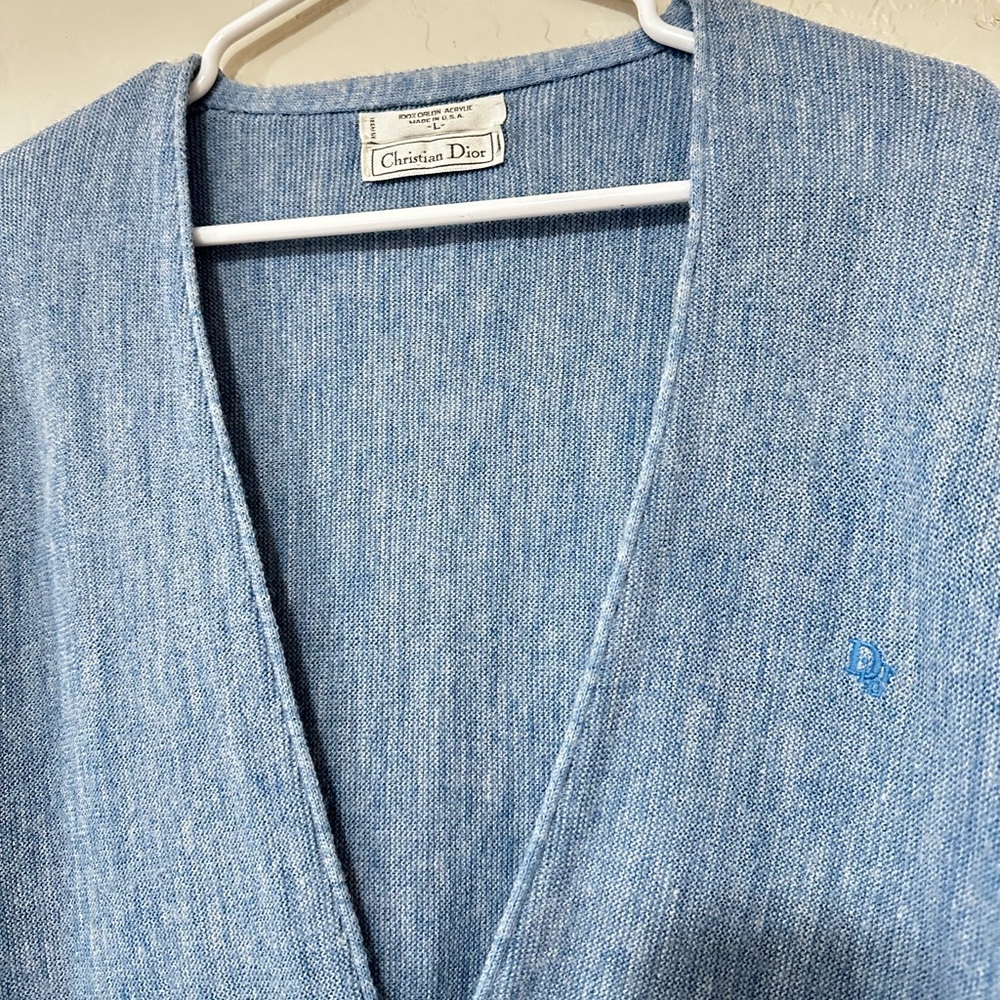 Vintage Christian Dior Light Blue Cardigan